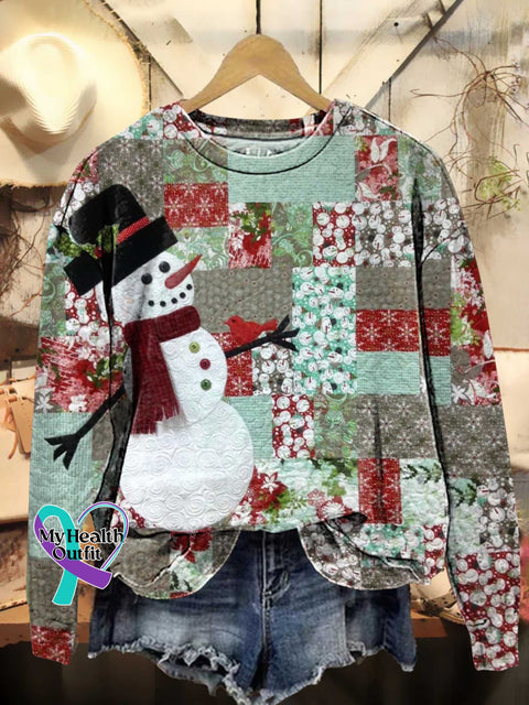 Christmas Snowman Casual Sweatshirt Multicolor / S