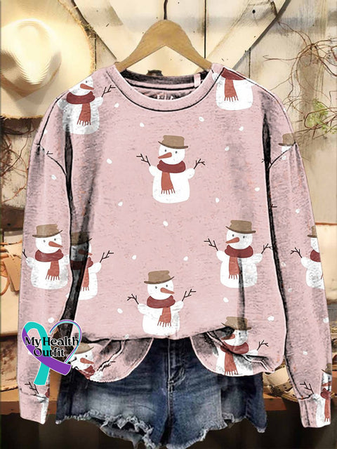 Christmas Snowman With A Scarf Casual Sweatshirt Multicolor / S