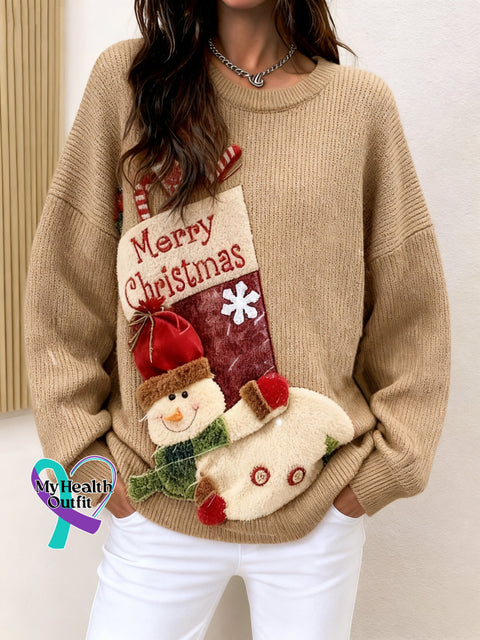 Christmas Sweater Christmas Stockings Snowman Doll Pocket Decoration Pullover Sweater Picture 2 / S