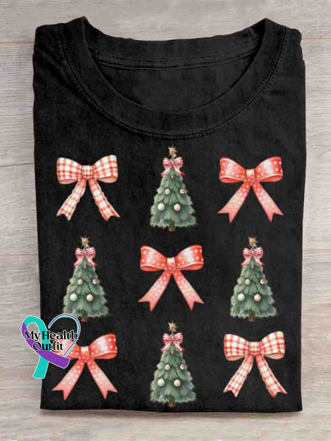 Christmas Tree Art Print T-shirt Black / S