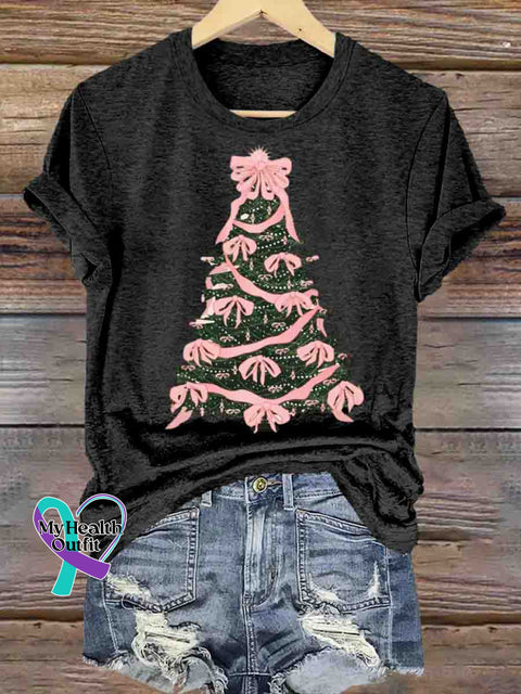 Christmas Tree Art Print T-shirt Black / S