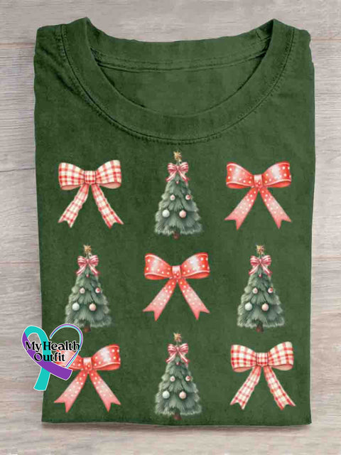 Christmas Tree Art Print T-shirt Green / S