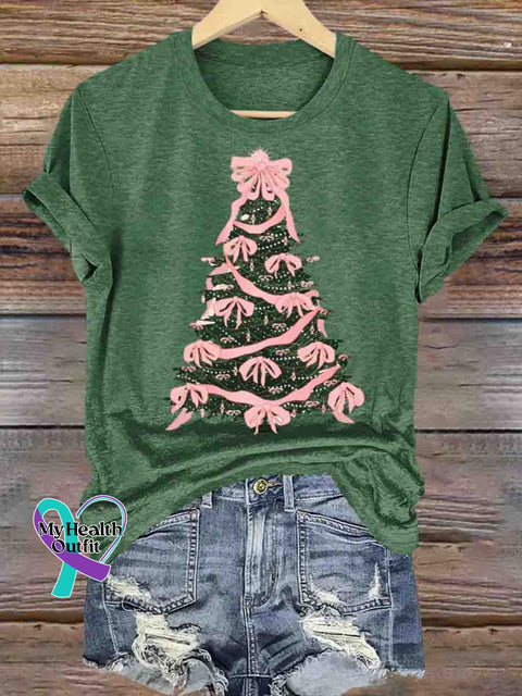 Christmas Tree Art Print T-shirt Green / S