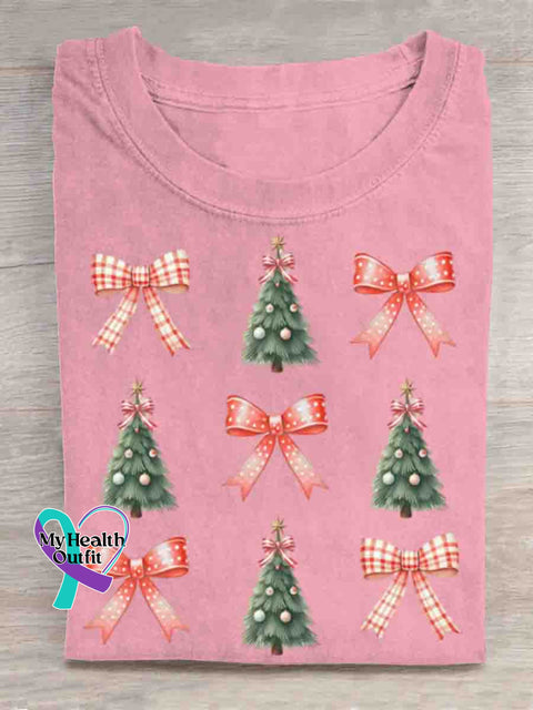 Christmas Tree Art Print T-shirt LightPink / S