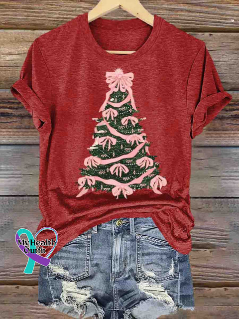 Christmas Tree Art Print T-shirt Red / S