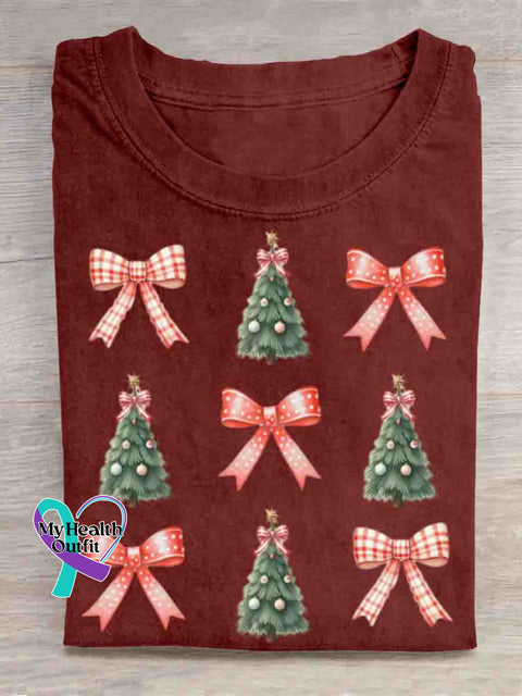 Christmas Tree Art Print T-shirt Red / S
