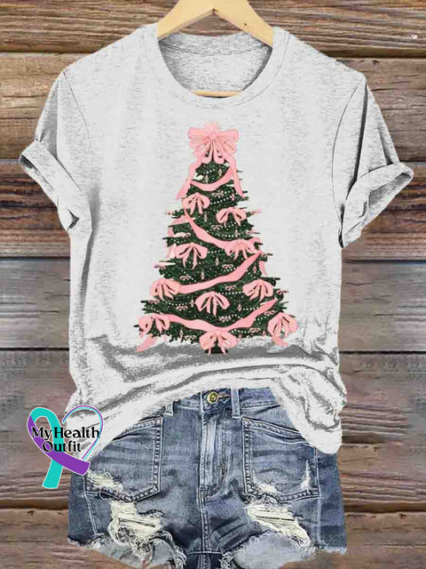 Christmas Tree Art Print T-shirt White / S