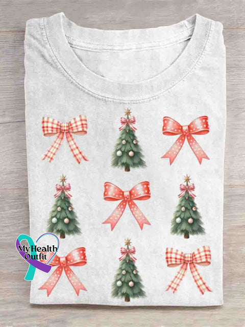 Christmas Tree Art Print T-shirt White / S