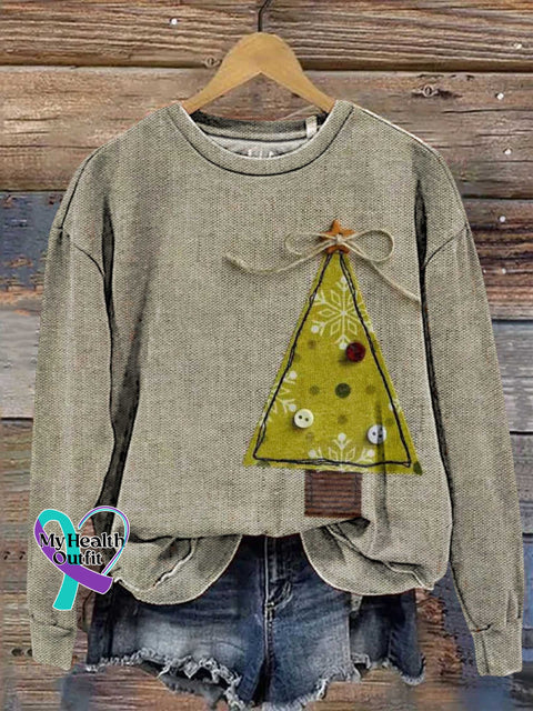 Christmas Tree Bow Casual Sweatshirt Multicolor / S