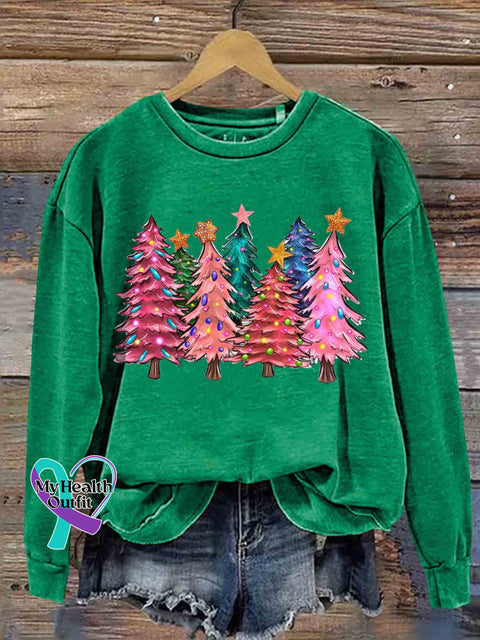 Christmas Tree Casual Sweatshirt Green / S