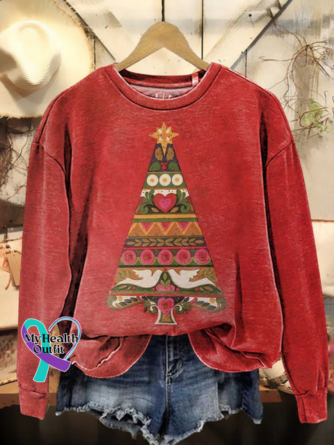 Christmas Tree Casual Sweatshirt Multicolor / S