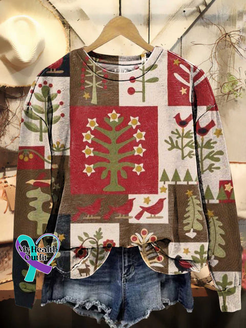 Christmas Tree Casual Sweatshirt Multicolor / S