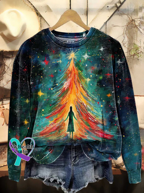 Christmas Tree Casual Sweatshirt Multicolor / S