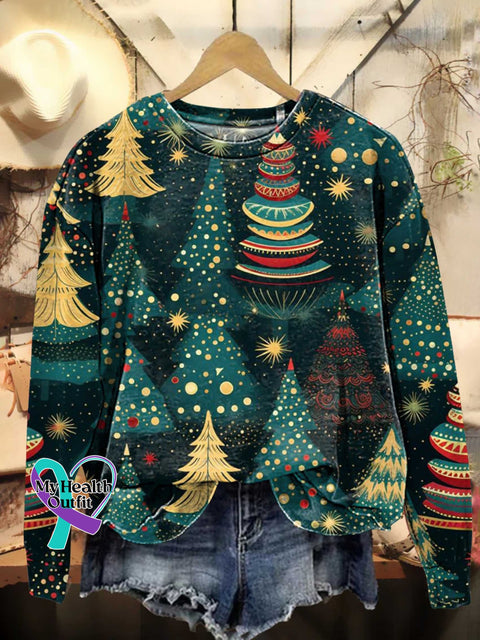 Christmas Tree Casual Sweatshirt Multicolor / S