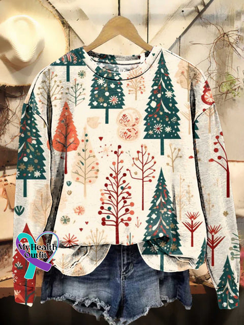 Christmas Tree Casual Sweatshirt Multicolor / S