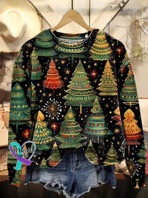 Christmas Tree Casual Sweatshirt Multicolor / S