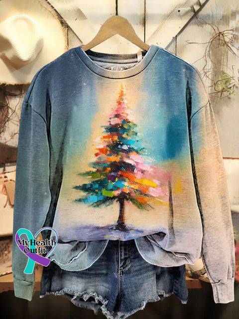 Christmas Tree Casual Sweatshirt Multicolor / S
