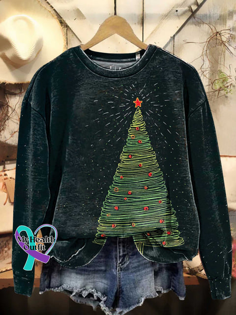 Christmas Tree Casual Sweatshirt Multicolor / S