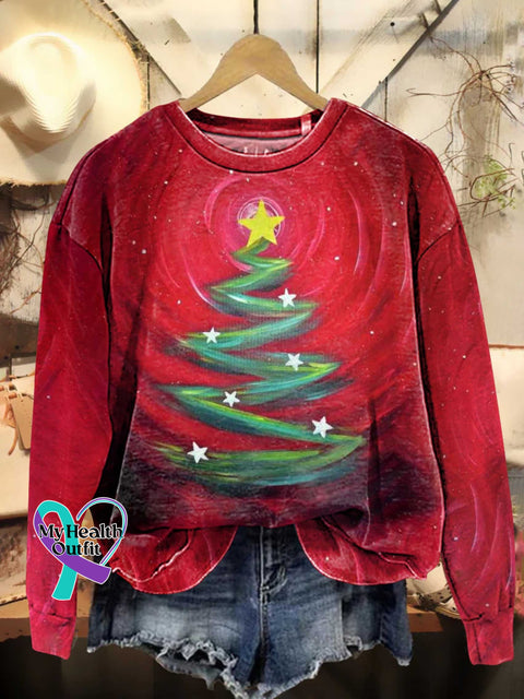Christmas Tree Casual Sweatshirt Multicolor / S
