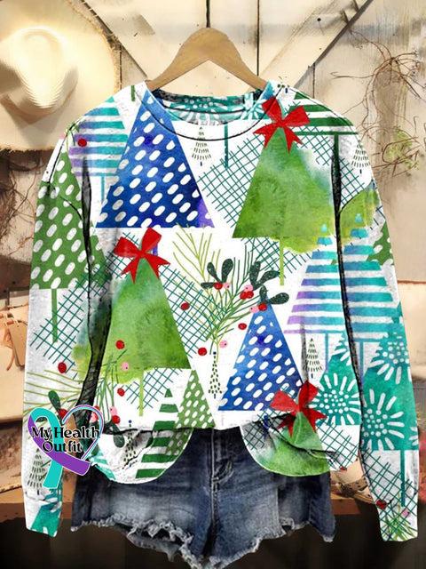 Christmas Tree Casual Sweatshirt Multicolor / S