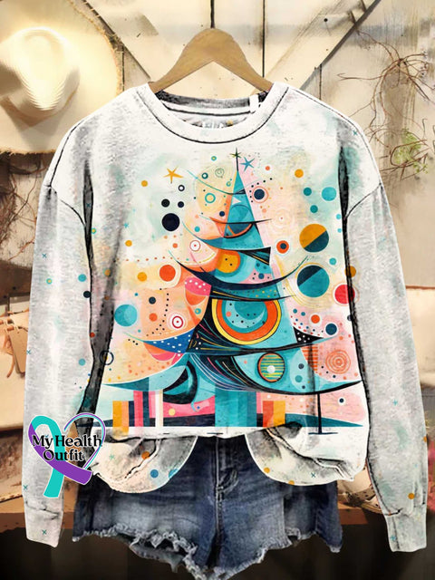 Christmas Tree Casual Sweatshirt Multicolor / S