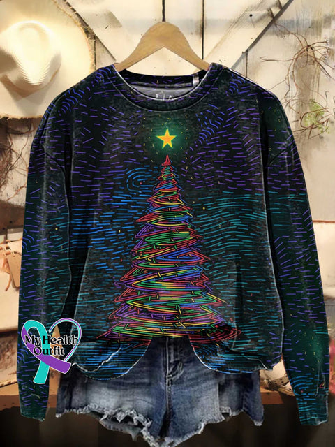 Christmas Tree Casual Sweatshirt Multicolor / S