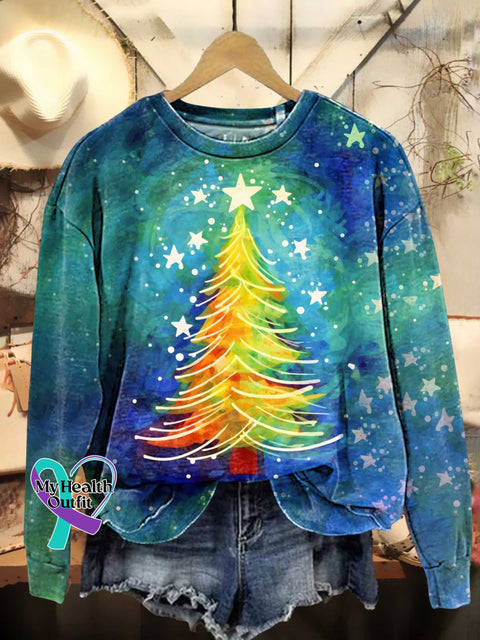 Christmas Tree Casual Sweatshirt Multicolor / S