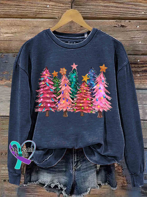 Christmas Tree Casual Sweatshirt Navyblue / S