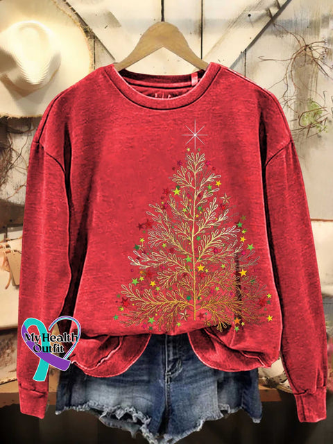 Christmas Tree Casual Sweatshirt Red / S