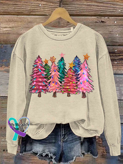 Christmas Tree Casual Sweatshirt Sand / S