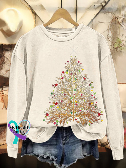 Christmas Tree Casual Sweatshirt White / S