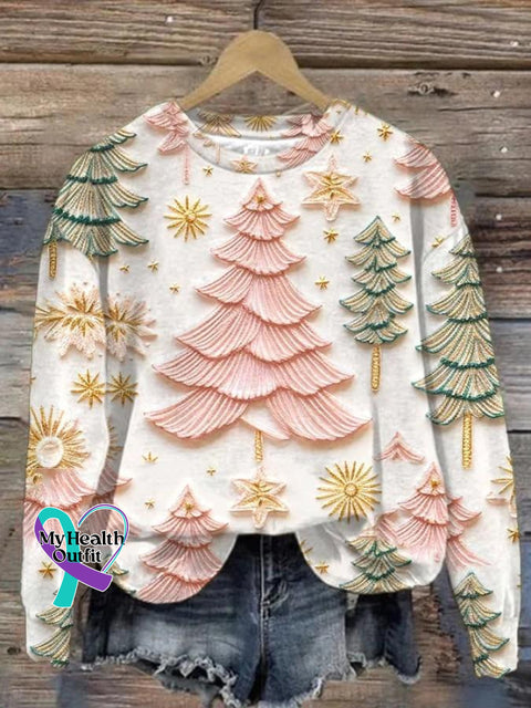 Christmas Tree Design Casual Sweatshirt Muilticolor / S