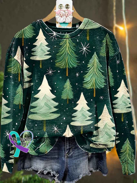 Christmas Tree Fall Casual Sweatshirt Multicolor / S