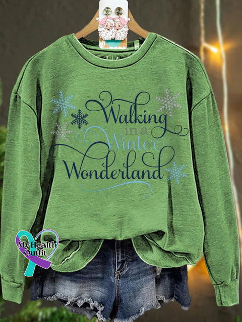 Christmas Walking In A Winter Wondeiland Casual Sweatshirt Lightgreen / S
