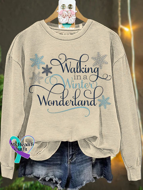 Christmas Walking In A Winter Wondeiland Casual Sweatshirt Sand / S
