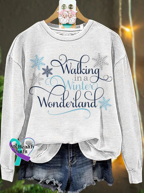 Christmas Walking In A Winter Wondeiland Casual Sweatshirt White / S
