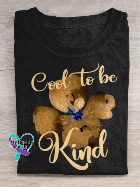 Cool To Be Kind Art Print Design T-Shirt Black / S