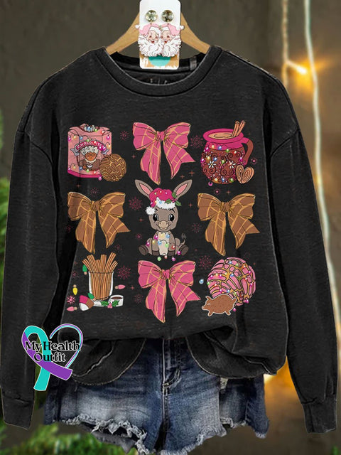 Coquette Christmas Tis The Season Mexican Casual Sweatshirt Black / S