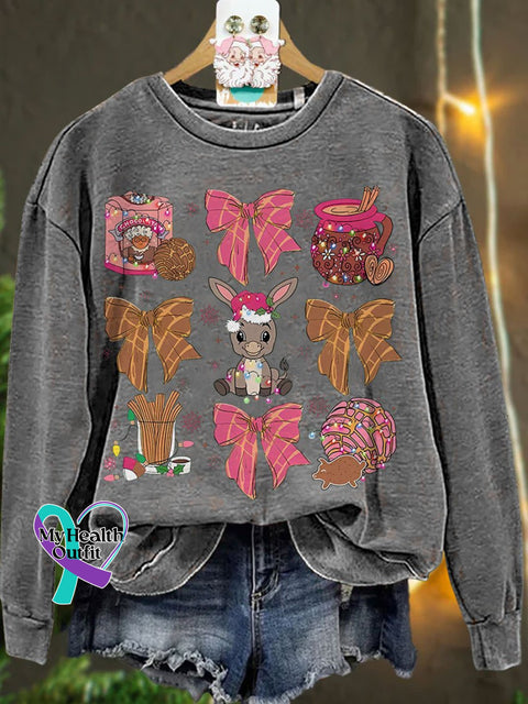 Coquette Christmas Tis The Season Mexican Casual Sweatshirt Grey / S