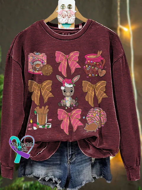 Coquette Christmas Tis The Season Mexican Casual Sweatshirt Maroon / S