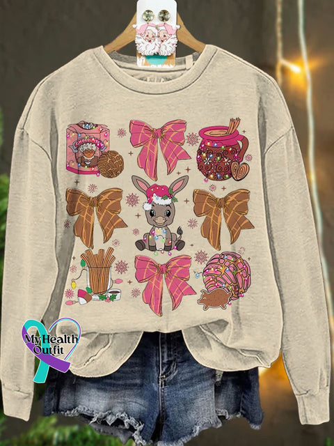 Coquette Christmas Tis The Season Mexican Casual Sweatshirt Sand / S