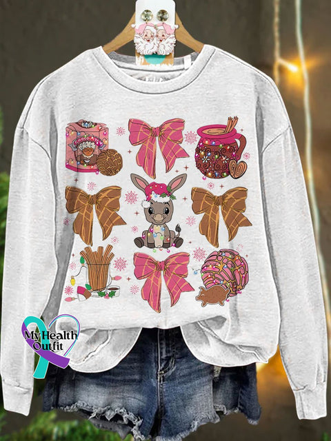 Coquette Christmas Tis The Season Mexican Casual Sweatshirt White / S