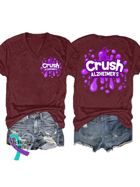 Crush Alzheimer’s Short Sleeve Casual t-Shirt Claret / S