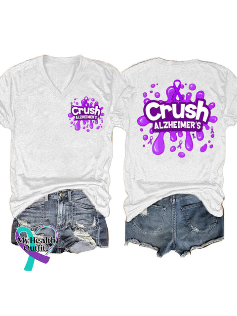 Crush Alzheimer’s Short Sleeve Casual t-Shirt White / S