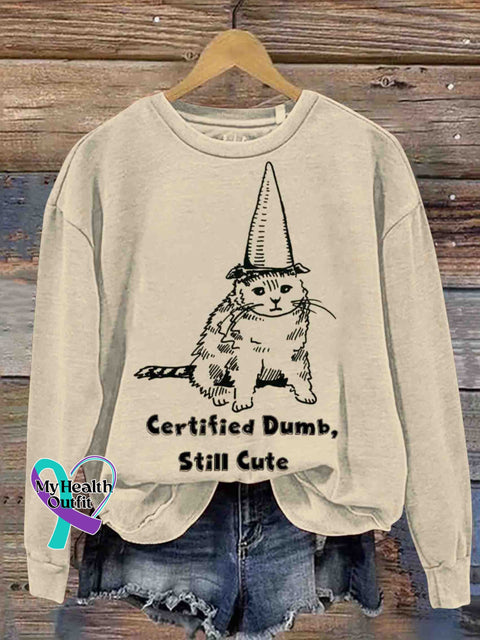 Cute Cat Art Casual Sweatshirt Apricot / S