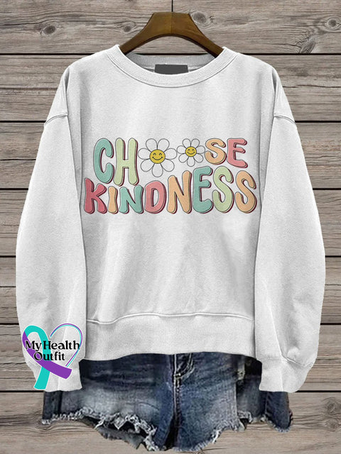 Cute Teacher Choose Kindness Be Kind Casual Print Sweatshirt White / S