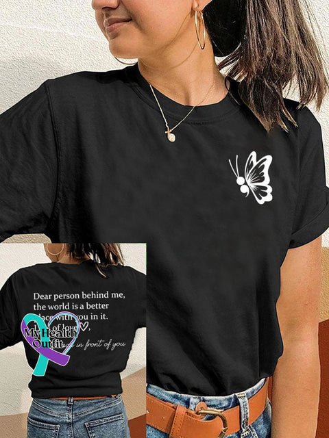 Dear Person Behind Me Mental Health Awareness T-Shirt Black / S