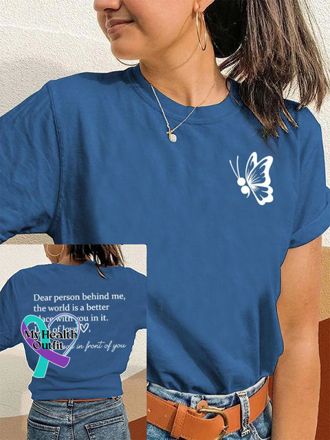 Dear Person Behind Me Mental Health Awareness T-Shirt Dark Blue / S