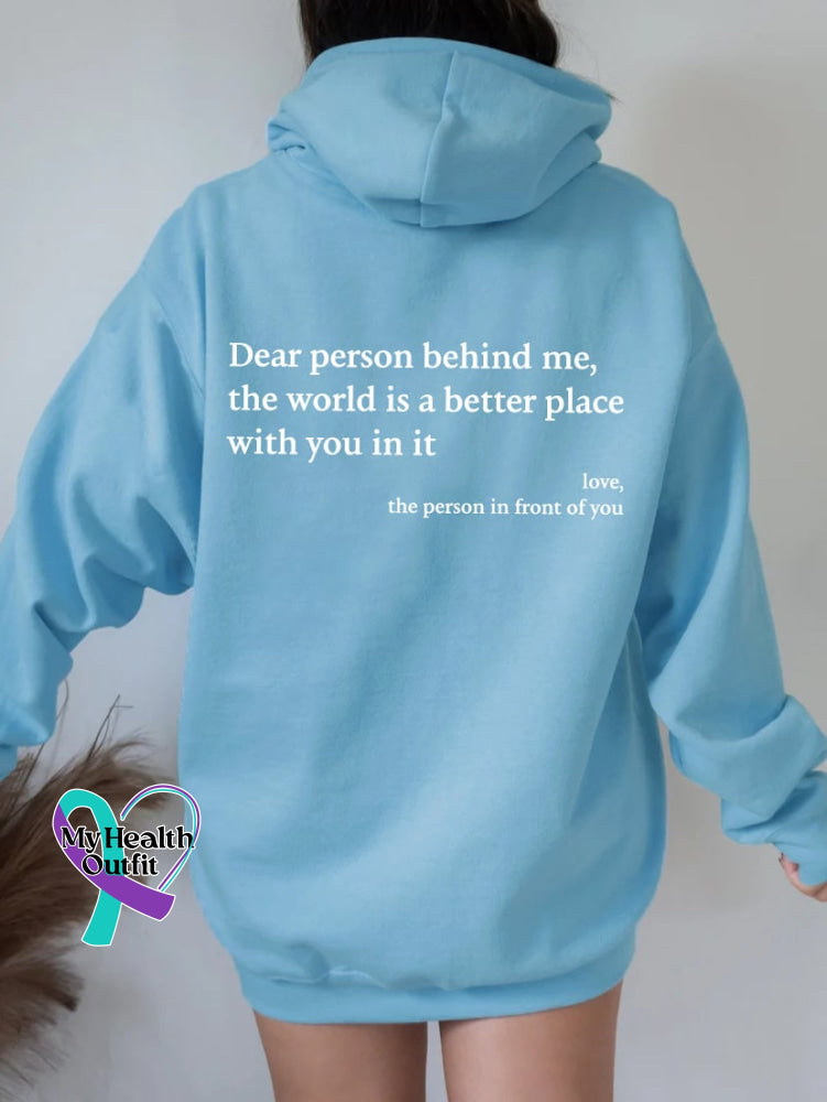 ’Dear Person Behind Me’ Sweatshirt Blue / S
