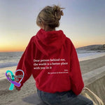 ’Dear Person Behind Me’ Sweatshirt Red / S